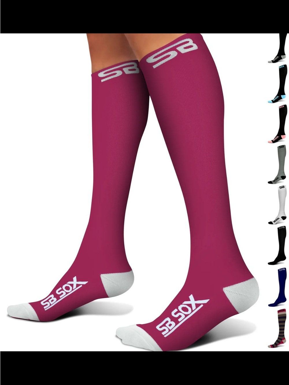 Compression Socks medical grade knee High Women’s M Magenta SB Sox